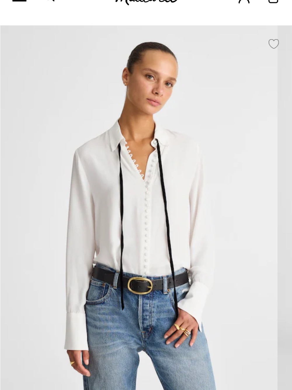 Madewell white Button-Down Blouse (no tie)